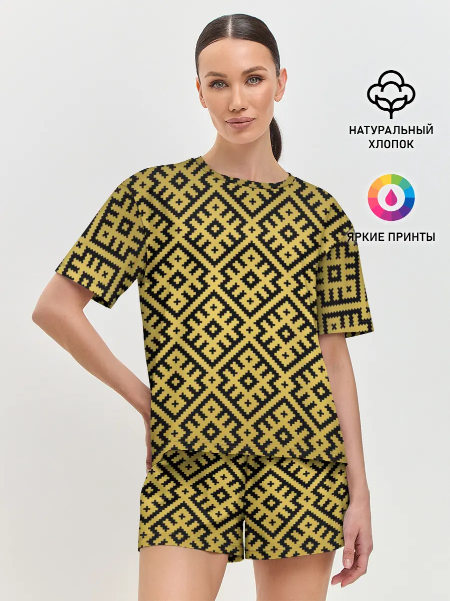 Женская пижама с шортами / Обережная Вышивка
