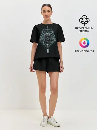Женская пижама с шортами / Череп-Викинг