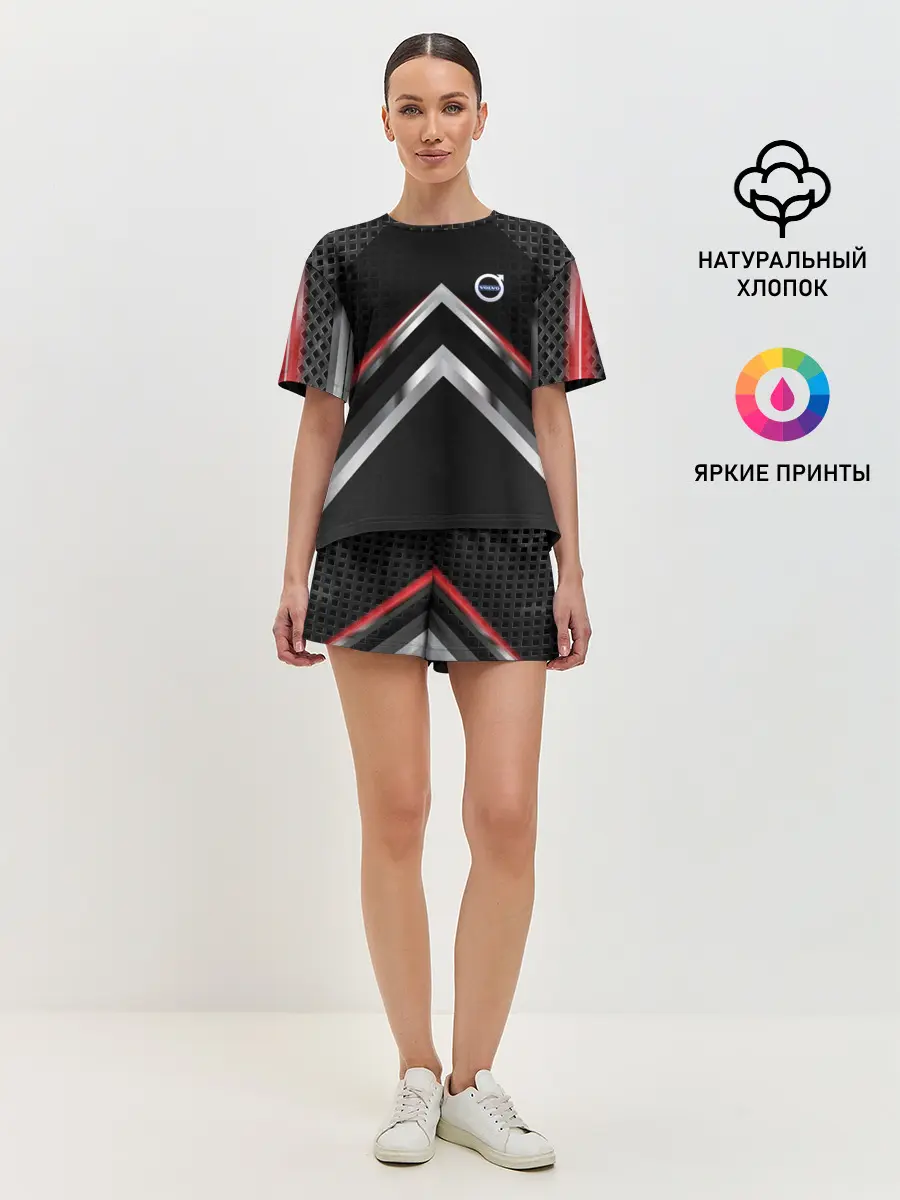 Женская пижама с шортами / Volvo abstract line