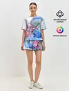 Женская пижама с шортами / Акварельные разводы