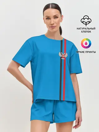 Женская пижама с шортами / ДНР, лента с гербом