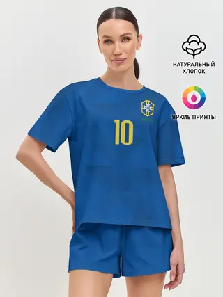 Женская пижама с шортами / Неймар 2018 гостевая