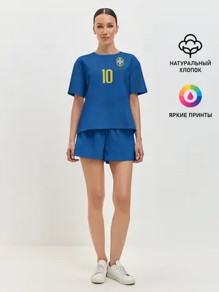 Женская пижама с шортами / Неймар 2018 гостевая