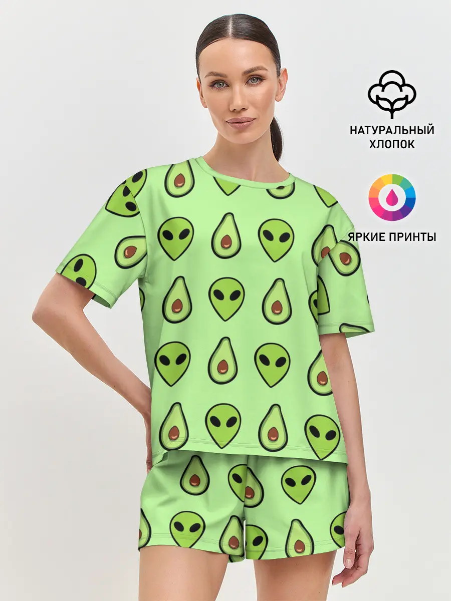 Женская пижама с шортами / Green (P007_P004ooo1498317, P004ooo1498317)