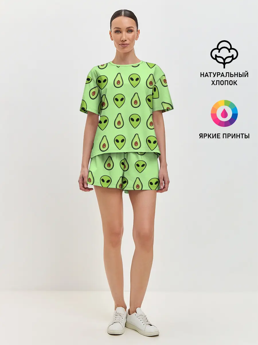 Женская пижама с шортами / Green (P007_P004ooo1498317, P004ooo1498317)