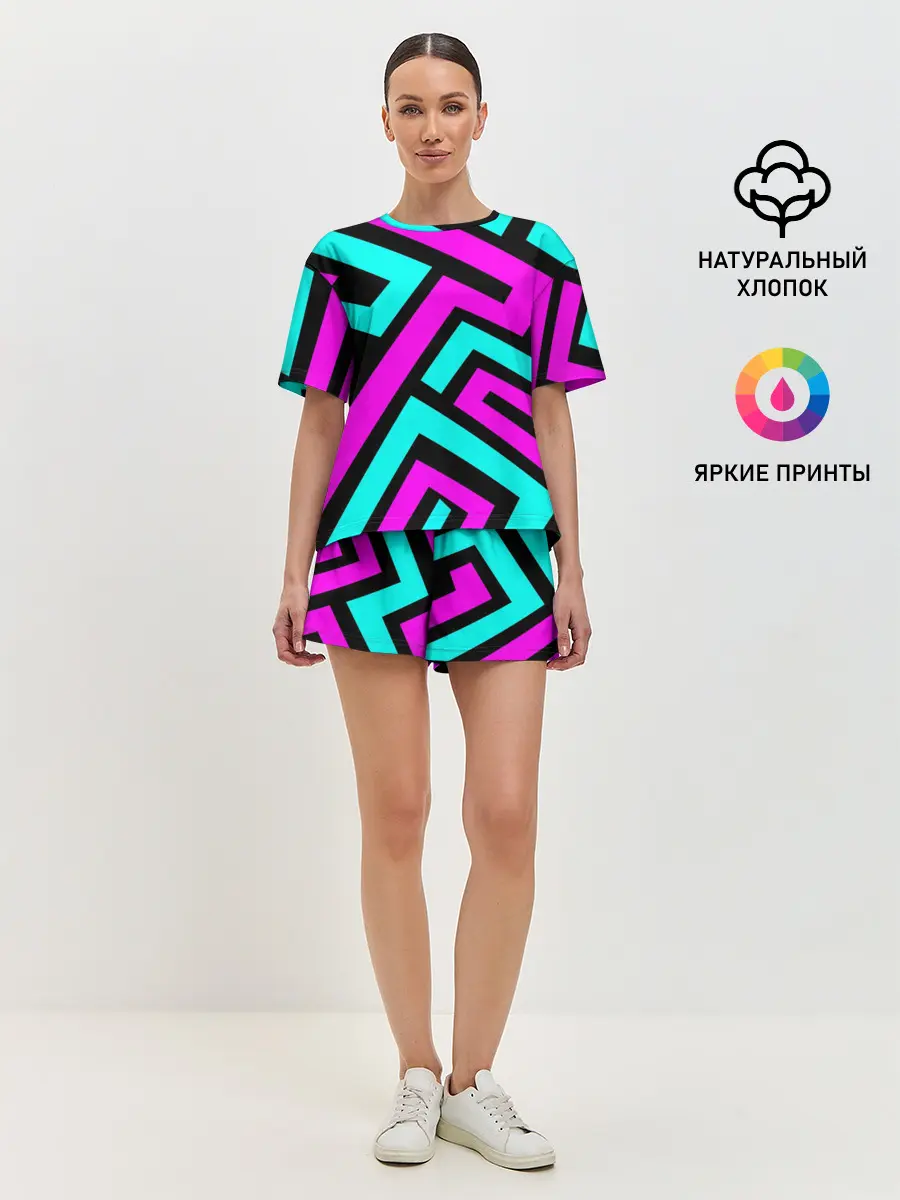 Женская пижама с шортами / Abstract Background 4