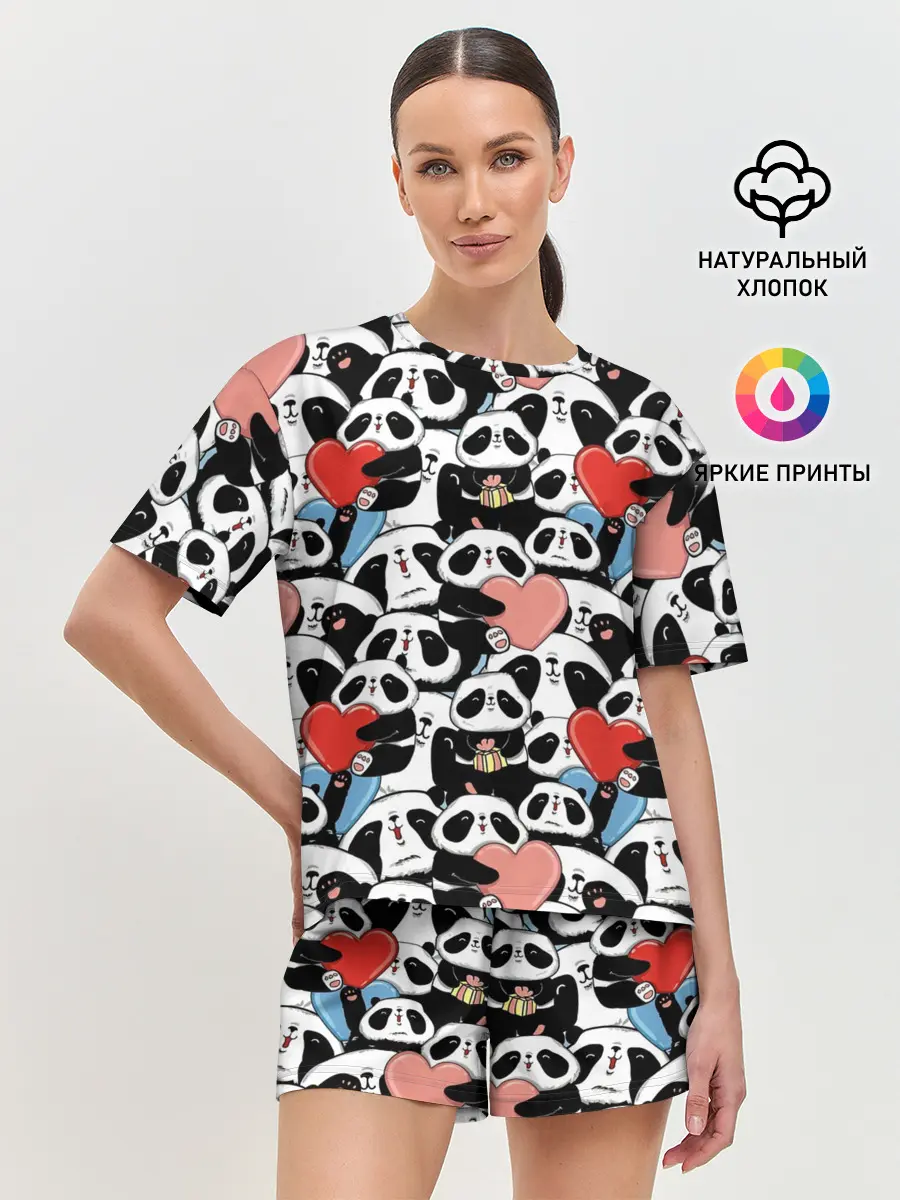 Женская пижама с шортами / Funny Panda