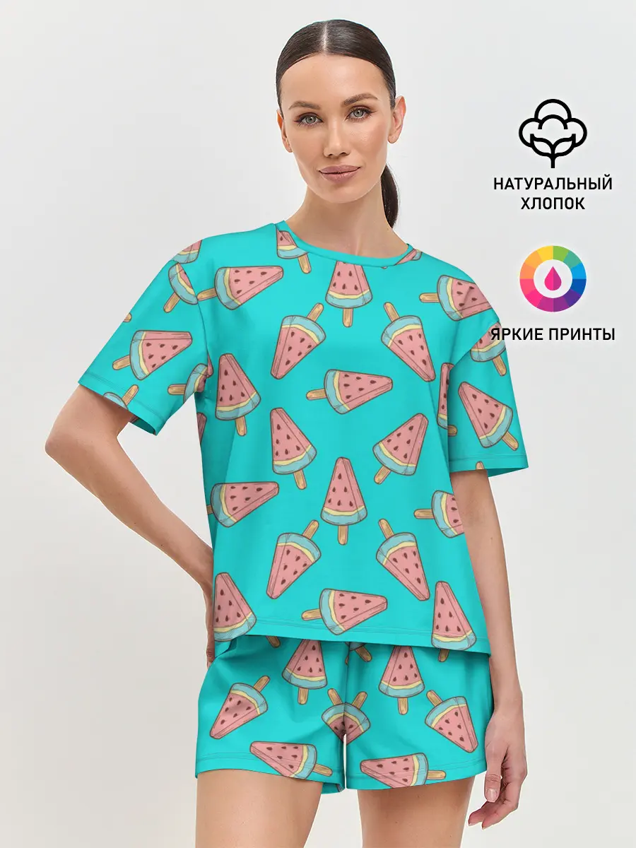 Женская пижама с шортами / Ice cream Watermelon
