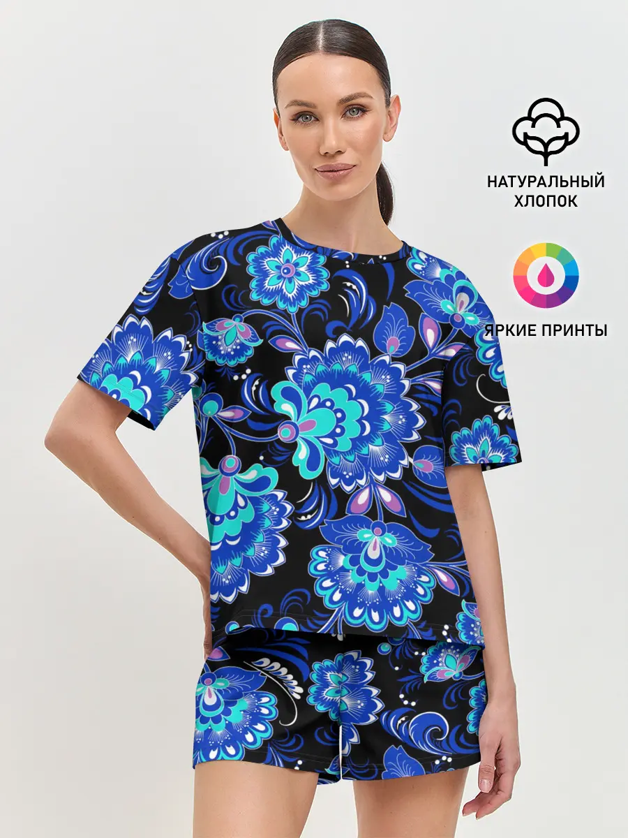 Женская пижама с шортами / Хохлома