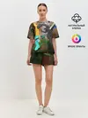 Женская пижама с шортами / Стив сражается с Эндердраконом