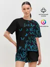 Женская пижама с шортами / Синие бабочки
