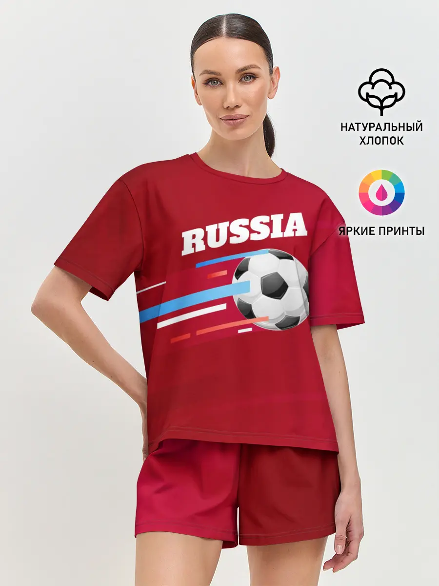 Женская пижама с шортами / Футбол Россия (P007_P004ooo1534787, P004ooo1534787)