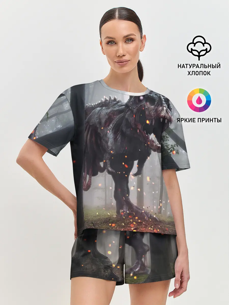 Женская пижама с шортами / мир юрского периода