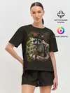 Женская пижама с шортами / Енот и сова