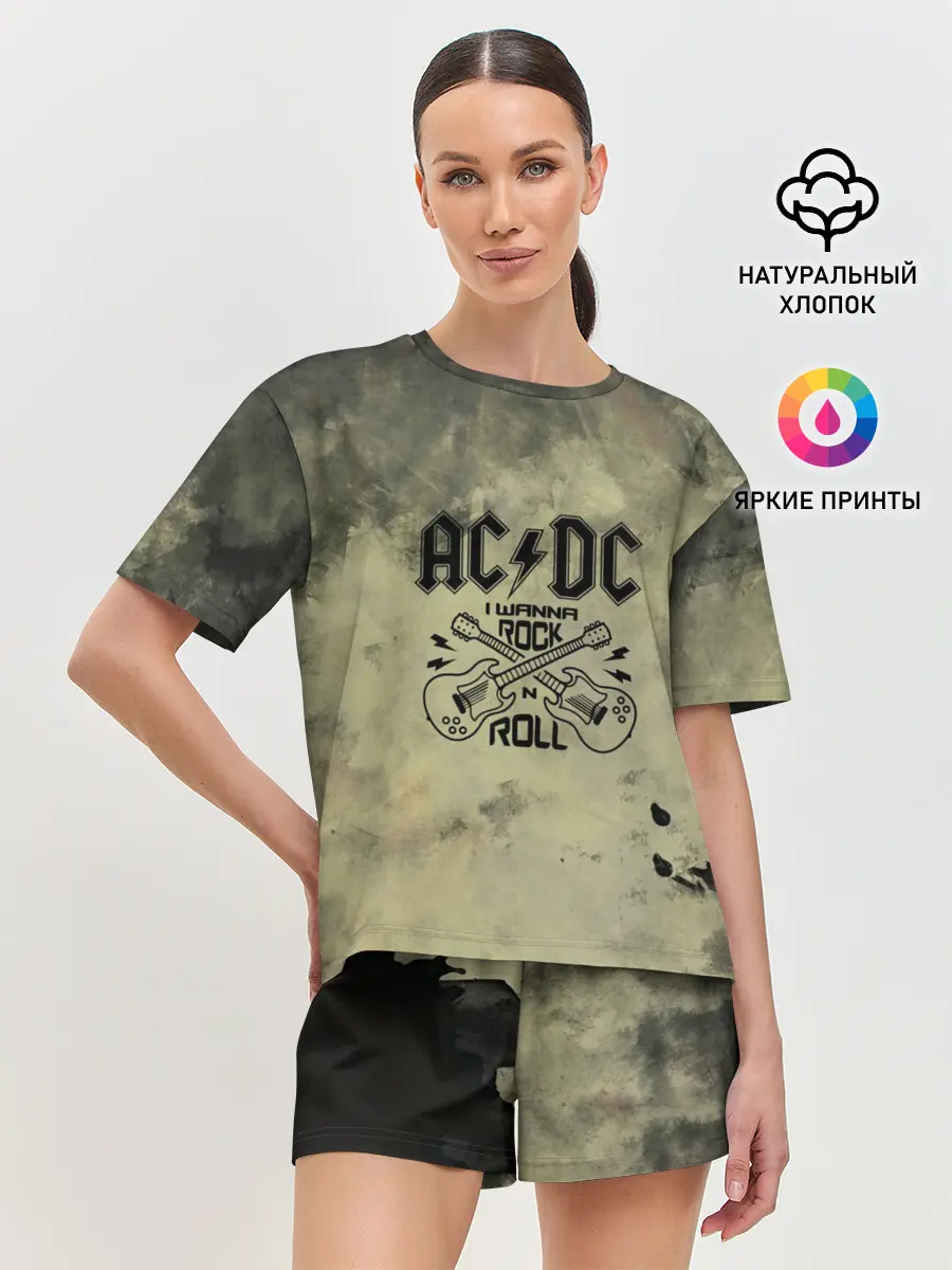 Женская пижама с шортами / AC DC