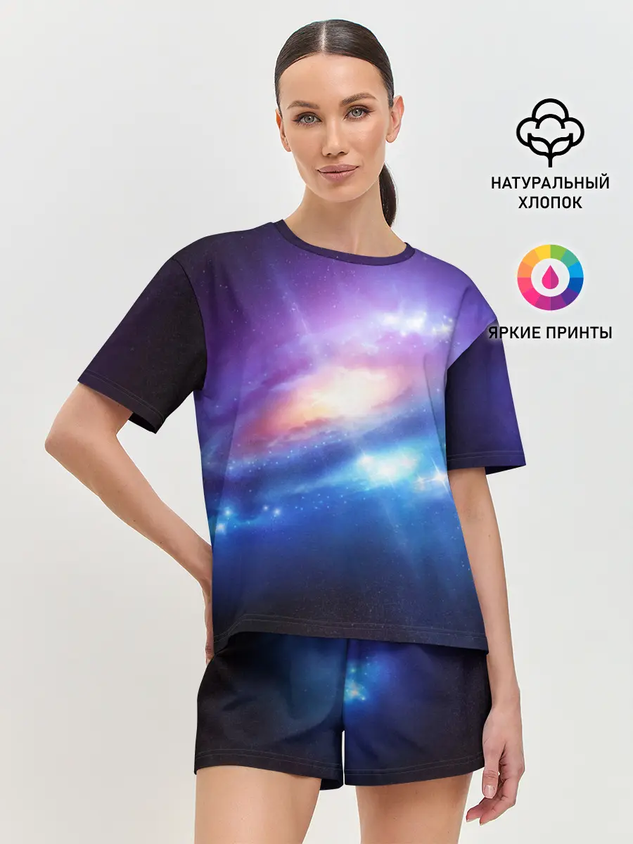 Женская пижама с шортами / Абстракция космоса