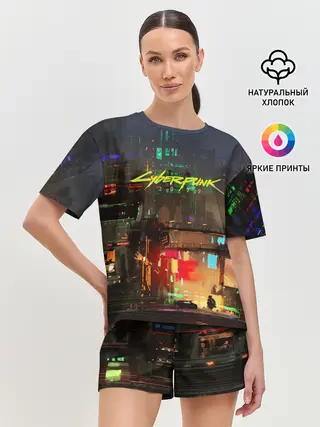 Женская пижама с шортами / Cyber Punk 2077