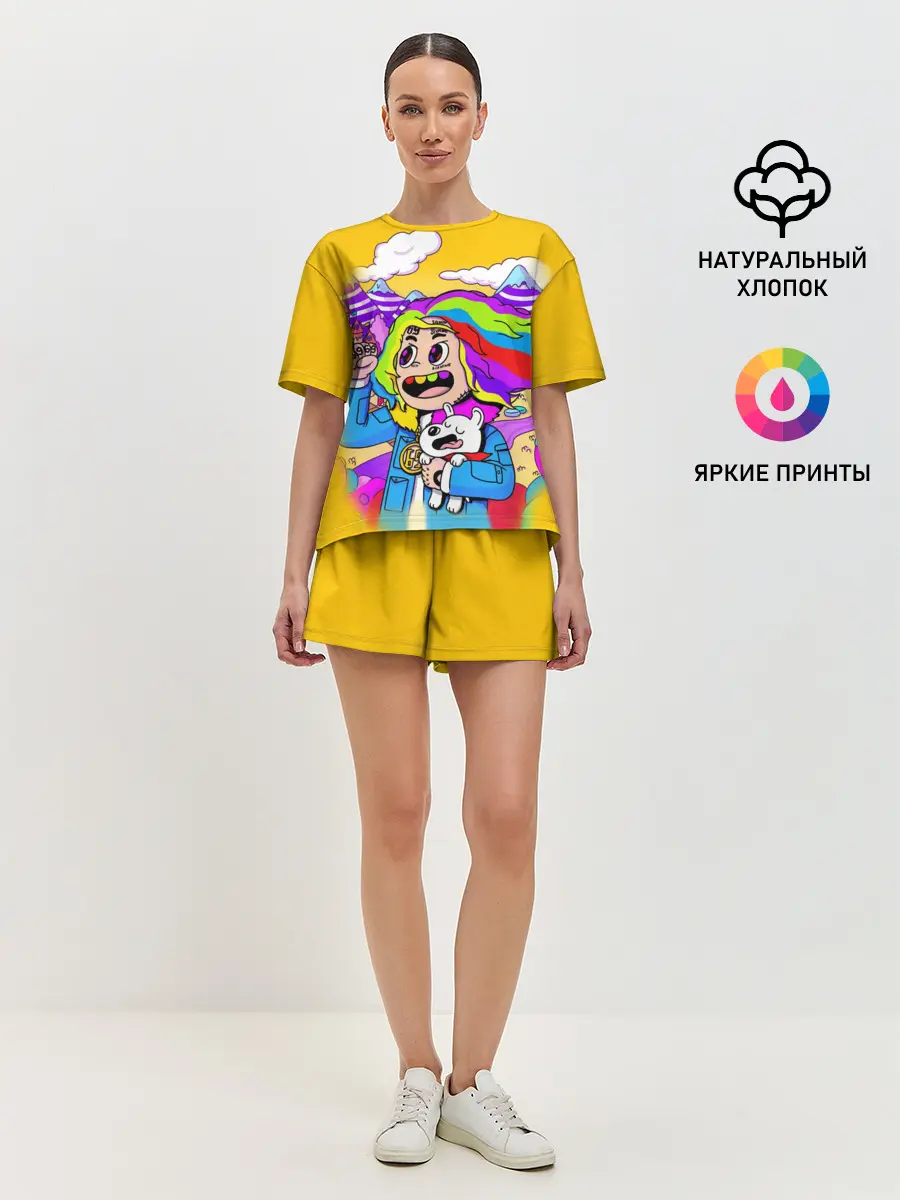 Женская пижама с шортами / 69 rainbow