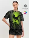 Женская пижама с шортами / Велоцераптор
