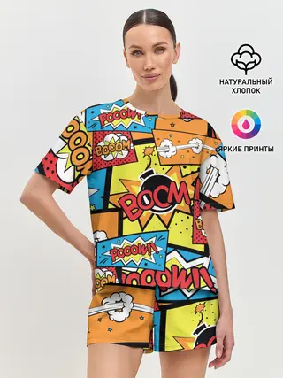 Женская пижама с шортами / Boom Pop Art