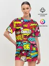 Женская пижама с шортами / Стиль pop-art