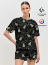 Женская пижама с шортами / НЛО похищение коров