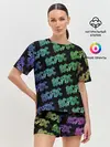 Женская пижама с шортами / AC DC. Паттерн Градиент