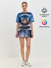 Женская пижама с шортами / КОТ АСТРОНАВТ