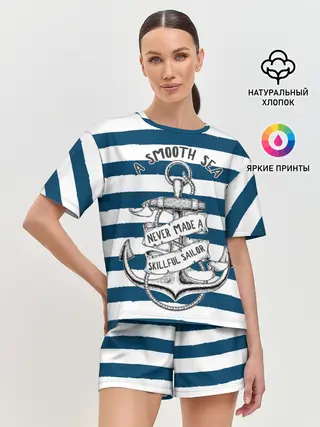 Женская пижама с шортами / в спокойном море плохие моряки