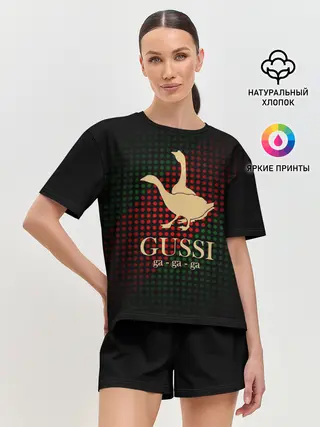 Женская пижама с шортами / Гуси