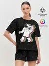 Женская пижама с шортами / Космонавт с магнитофоном