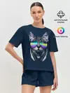 Женская пижама с шортами / Кот в Наушниках