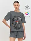 Женская пижама с шортами / Кот бедолага