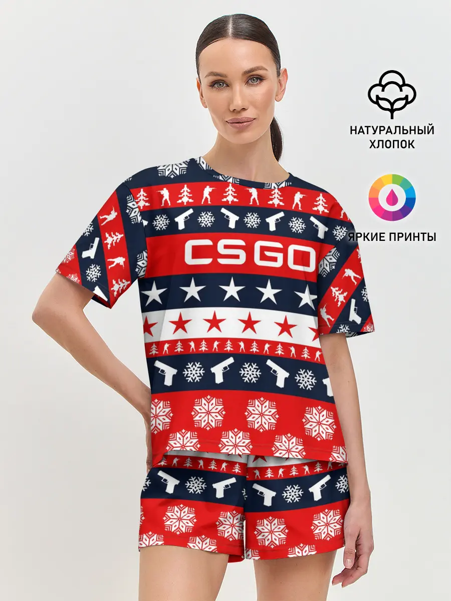 Женская пижама с шортами / CS GO НОВОГОДНИЙ
