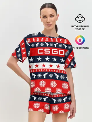 Женская пижама с шортами / CS GO НОВОГОДНИЙ