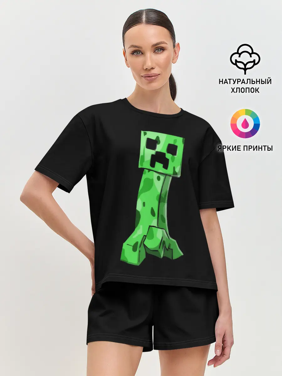 Женская пижама с шортами / Крипер