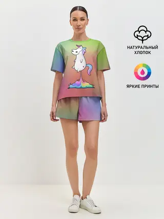Женская пижама с шортами / Единорог на Старте