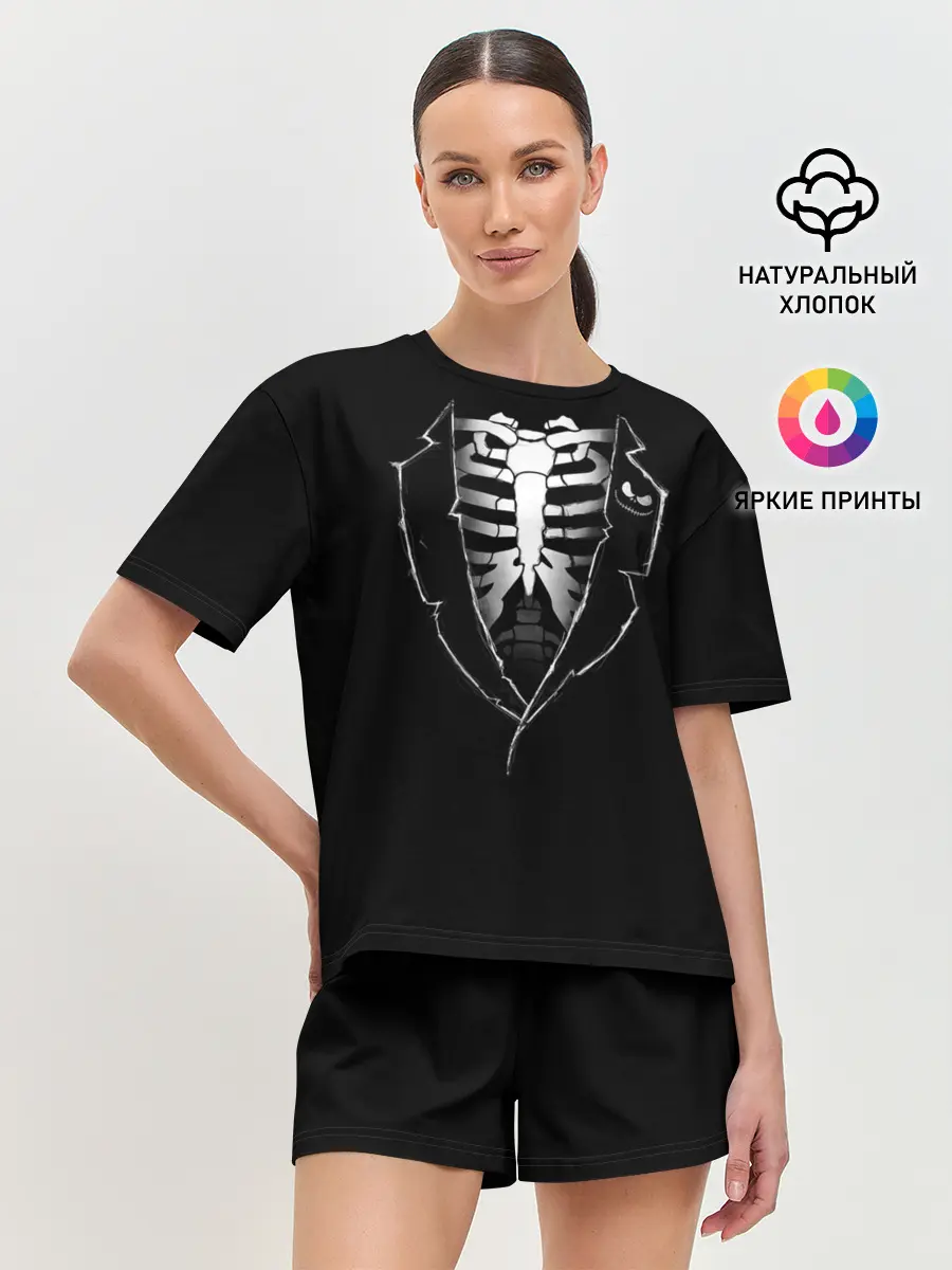 Женская пижама с шортами / Скелет