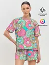 Женская пижама с шортами / Сладкие Пончики