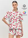 Женская пижама с шортами / Вишневое настроение