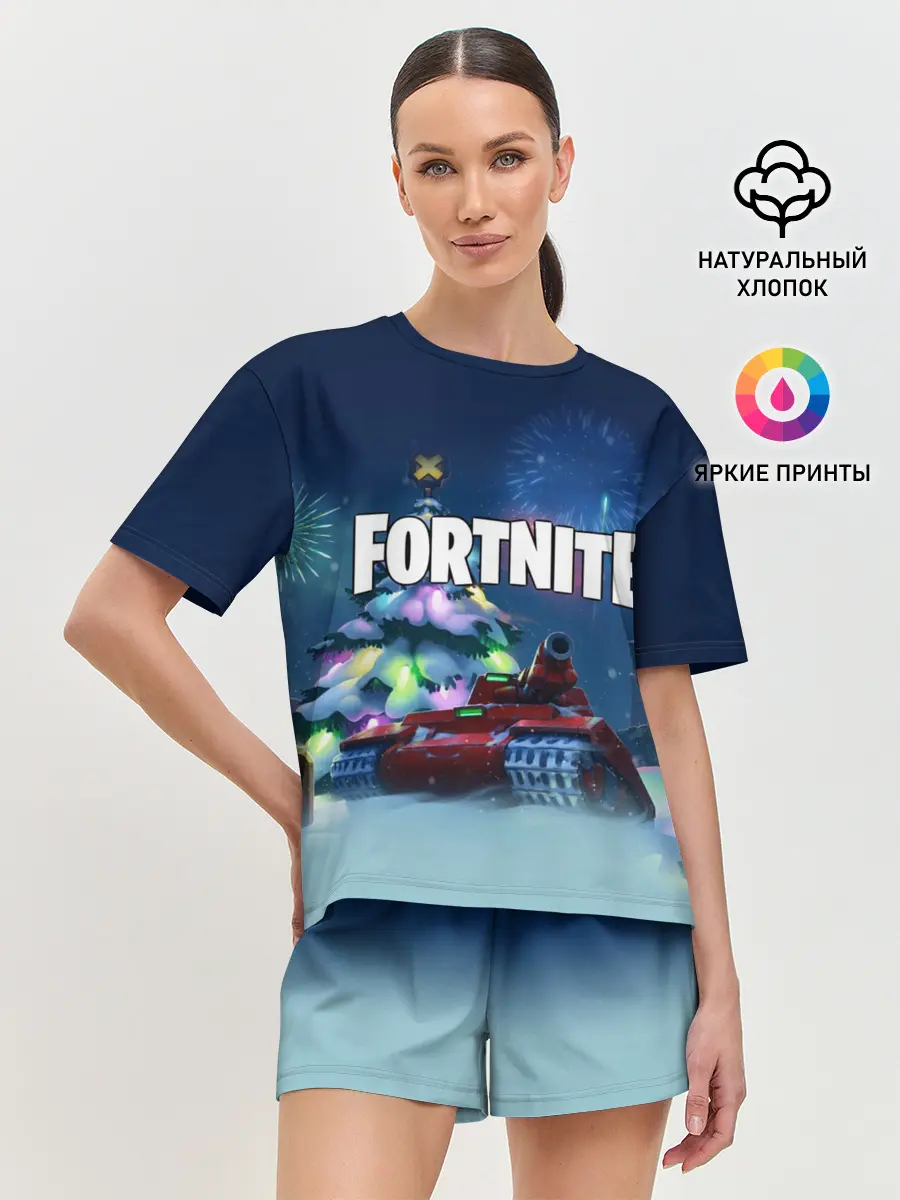 Женская пижама с шортами / Fortnite Новый год