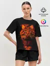 Женская пижама с шортами / Рыжий кот