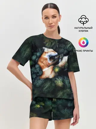 Женская пижама с шортами / Лисичка в Лесу