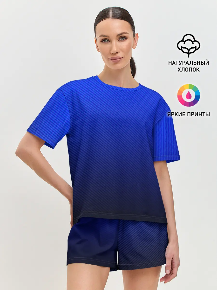 Женская пижама с шортами / CARBON BLUE | СИНИЙ КАРБОН