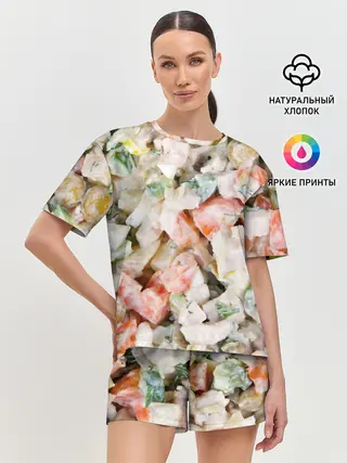 Женская пижама с шортами / Оливье