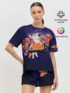 Женская пижама с шортами / Пицца - Кот