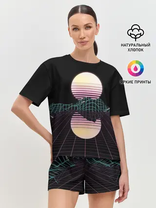 Женская пижама с шортами / Retro Wave
