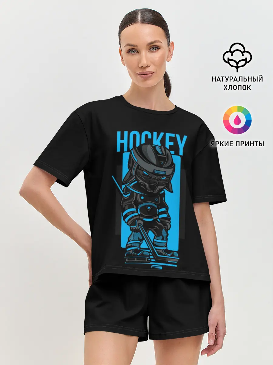 Женская пижама с шортами / Хоккей