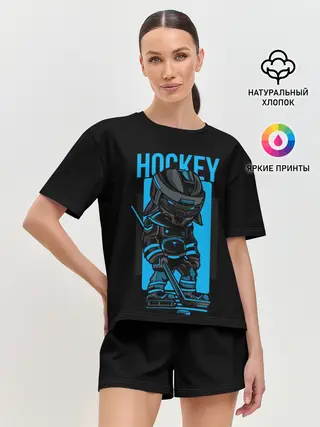 Женская пижама с шортами / Хоккей