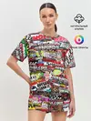 Женская пижама с шортами / Cars Stickerbombing
